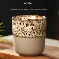 150ml Reactive Glaze Ceramic Cup – Handleless Tea & Coffee Tumbler for Espresso, Sake, Café, Restaurant, Office & Home Drinkware