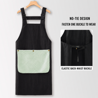 Adjustable Cross Back Apron with Pocket – Polyester Kitchen Apron for Women, Lightweight Work Apron for Cooking, Baking, Gardening & Crafts