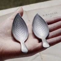 Vintage Leaf Embossed Stainless Steel Teaspoon