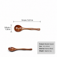 Small Nanmu Wood Dessert Spoon with Sculpted Handle