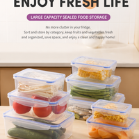 Food Grade PP Food Storage Containers with Locking Lids, Airtight Leakproof Kitchen Organizer