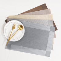 Eco-Friendly PVC Woven Placemats, Reusable Heat Resistant Non-Slip Dining Table Mats