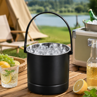 1.6L Stainless Steel Ice Bucket with Strainer & Handle