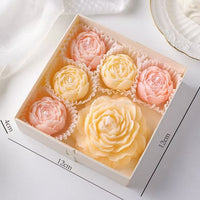 Peony Flower Scented Candle Set