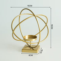 Creative Iron Candleholder, Cube Globe Irregular Sculpture