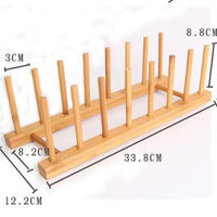 Bamboo Dish Drying Rack Plate Organizer