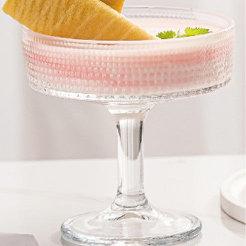Vintage Ribbed Glass Goblet – Ice Cream, Milkshake & Dessert Cup