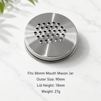 304 Stainless Steel Grater Lid for Mason Jars – Narrow Mouth Shredding & Slicing Cover for Kitchen Storage