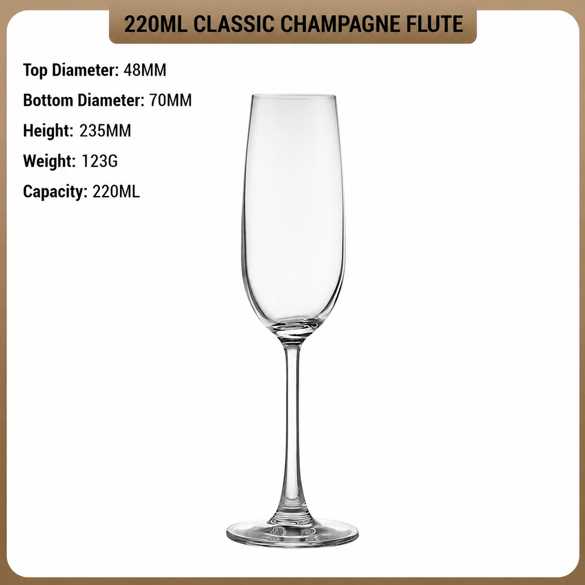 Diamond Stem 220ml Champagne Flute