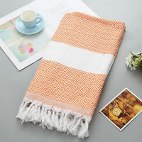 Boho Turkish Cotton Beach Towel Diamond Weave Tassel Throw Lightweight Bath Picnic Towel 1x1.8m