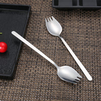 Stainless Steel Spork – 19cm Long Handle Fork Spoon Combination Utensil for Dining & Camping