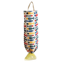 Waterproof Printed Plastic Bag Holder, Hanging Kitchen Storage Organizer Bag