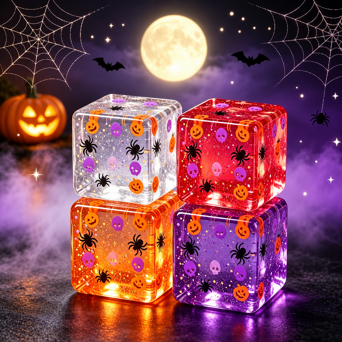 Halloween Pumpkin Crystal Cube Slow Rising Squishy Stress Relief Toy