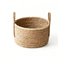 Handwoven Straw Storage Basket – Natural Grass Organizer Basket for Home Decor & Storage