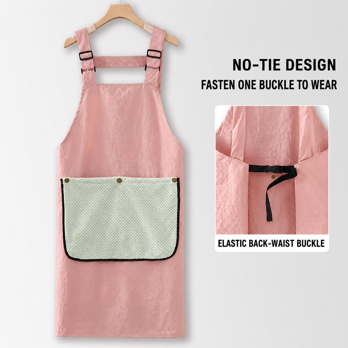Adjustable Cross Back Apron with Pocket – Polyester Kitchen Apron for Women, Lightweight Work Apron for Cooking, Baking, Gardening & Crafts