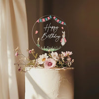 Clear Acrylic Cake Topper for Anniversary and Party