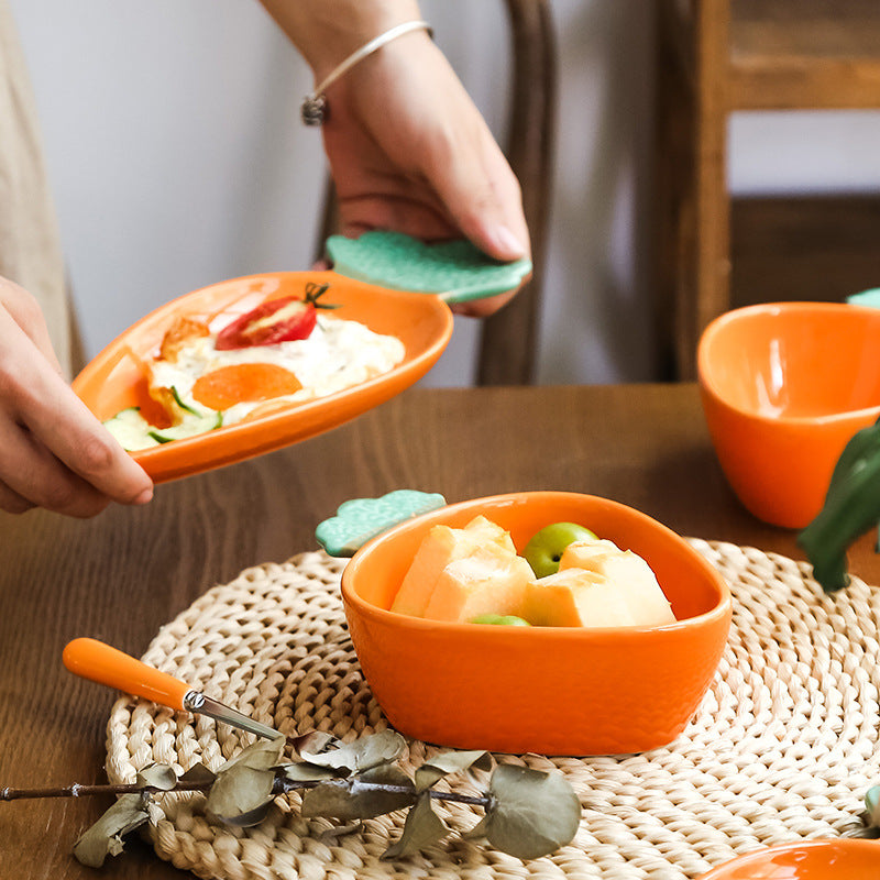 Carrot-Shaped Serving Dish – Cute Vegetable Design Bowl & Plate for Restaurant & Home Dining
