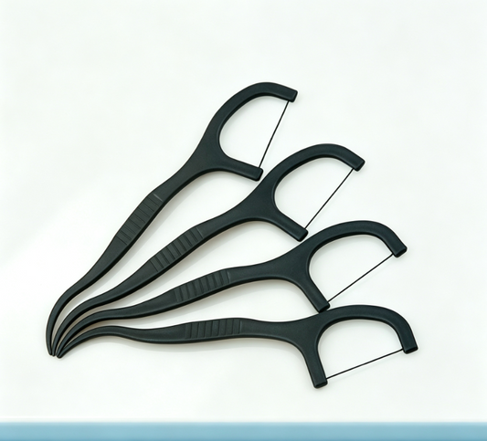 Biodegradable Bamboo Charcoal Floss Picks – 50 Picks per Bag Eco-Friendly Dental Floss