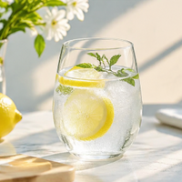 Crystal Clear Stemless Wine Glass – 416ml Modern Drinking Tumbler