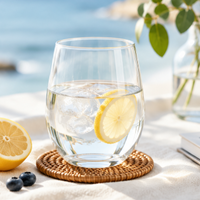 Crystal Clear Stemless Wine Glass – 416ml Modern Drinking Tumbler