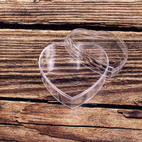 Clear Acrylic Heart-Shaped Storage Box with Lid, Small Plastic Container