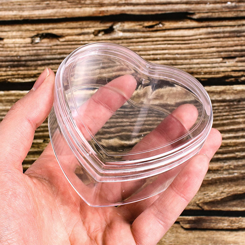 Clear Acrylic Heart-Shaped Storage Box with Lid, Small Plastic Container