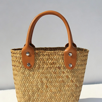 Mini Woven Straw Square Bag – Structured Handmade Style Purse with Natural Grass Texture