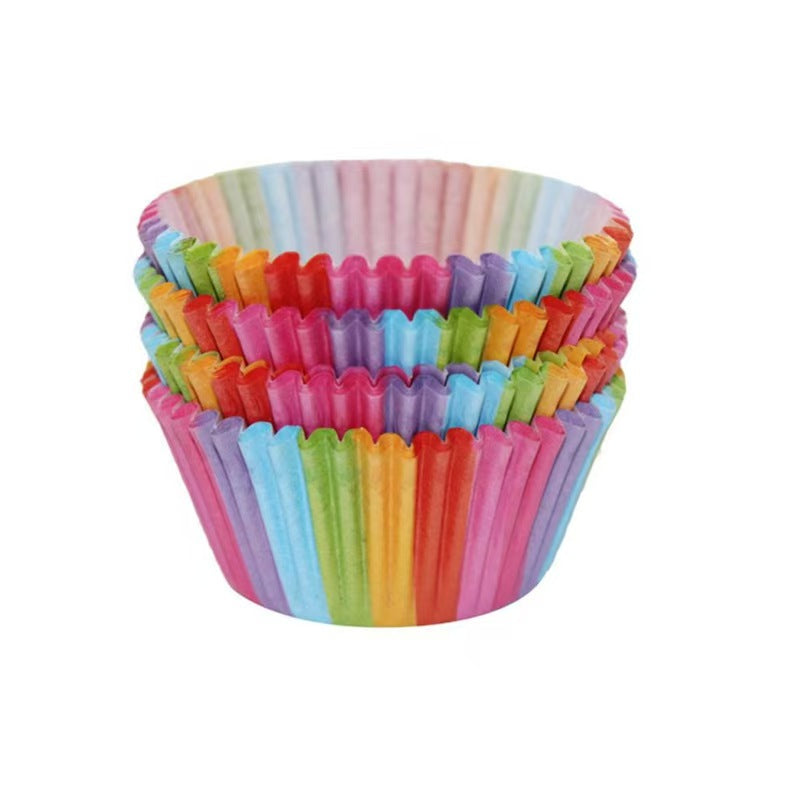 100pcs Rainbow Muffin Cupcake Liners