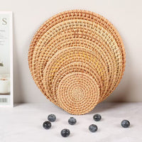 Round Rattan Heat Resistant Trivet Tea Coaster