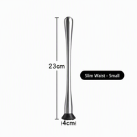 Stainless Steel Cocktail Muddler with Non-Slip PP Head, Ergonomic Slim Waist Fruit Muddler for Bar