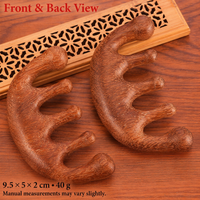 Natural Sandalwood Five Tooth Massage Comb Wooden Head