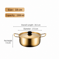 Gold Stainless Steel Hot Pot with Lid – Elegant Soup Pot Large Capacity Cooking Pot