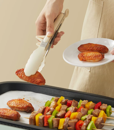 Silicone Kitchen Tongs – 27cm Food Grade Cooking Tongs with Standing Feet