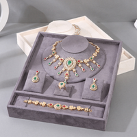 Velvet Jewelry Display Tray – Necklace, Ring, Earring & Bracelet Organizer Stand for Boutique, Showcase, Countertop & Home Storage