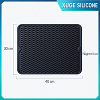 Silicone Dish Drying Mat  Heat Resistant Non Slip Kitchen Countertop Drainage Mat