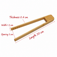 Natural Bamboo Food Tongs Multifunctional Bread Tea Vegetable Serving Clip