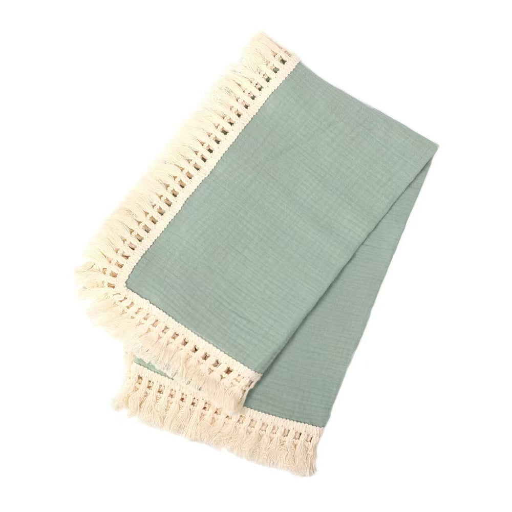 Muslin Tassel Blanket Double Layer Gauze Towel