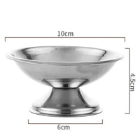 Stainless Steel Pedestal Dessert Cup, Round Footed Ice Cream Bowl for Bar and Cafe