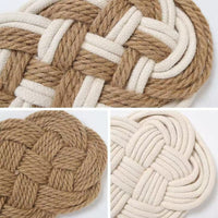 Cotton Linen Woven Cross Coaster