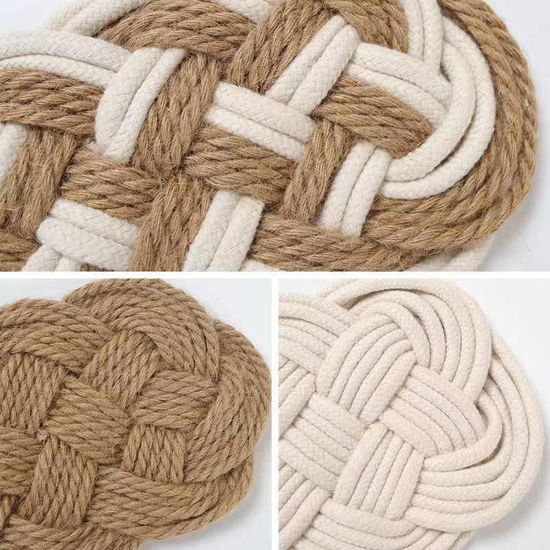 Cotton Linen Woven Cross Coaster