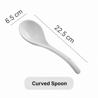 Ceramic Curved Spoon – Smooth Serving Spoon for Kitchen, Dining & Tableware