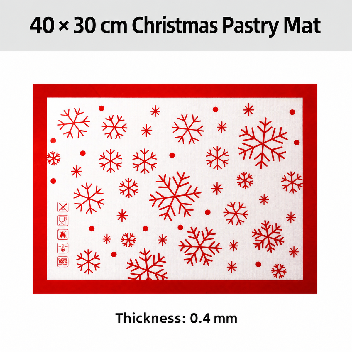Christmas Snowflake Silicone Pastry Mat, Holiday Baking Mat