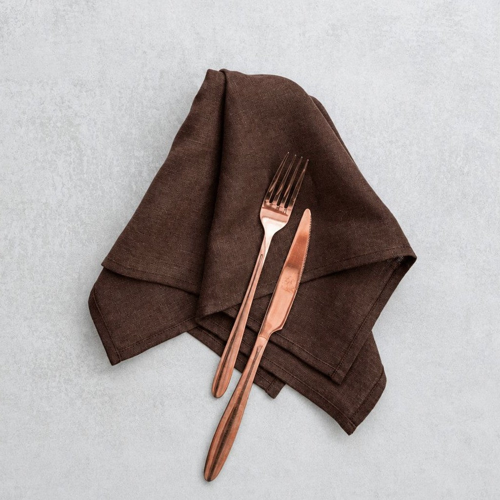 Linen Napkins for Effortlessly Elegant Dining, 34 x 34 cm Cloth Napkins in Earthy Colors