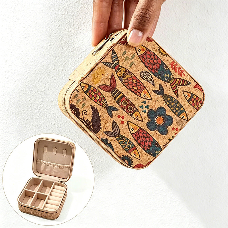 Floral Jewelry Case – Vintage Travel Organizer for Rings, Necklaces & Accessories