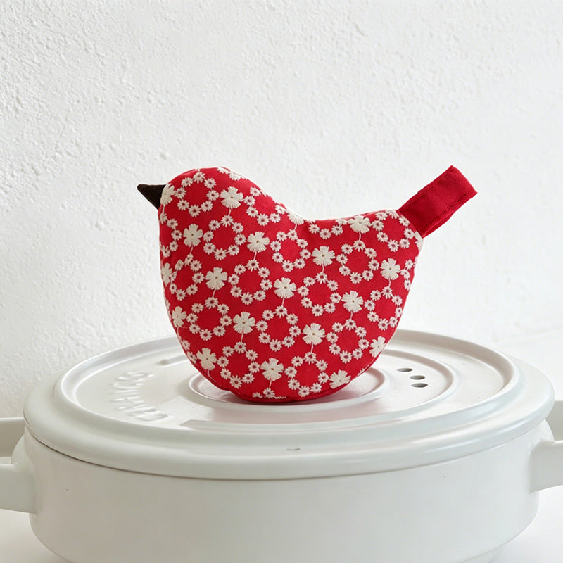 Embroidered Bird Pot Handle Cover – Heat Insulated Kitchen Lid Protector