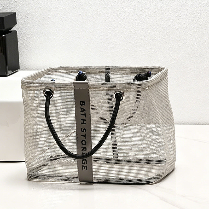 Mesh Shower Caddy Bag – Portable Bath Storage Organizer, Travel Toiletry Bag for Bathroom, Gym & Camping