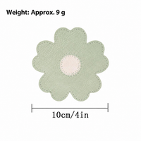 Flower Leather Coaster – Pastel Floral Cup Mat with Textured Surface