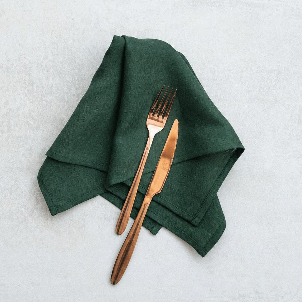Linen Napkins for Effortlessly Elegant Dining, 34 x 34 cm Cloth Napkins in Earthy Colors