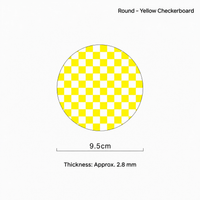 Round Checkerboard Acrylic Coaster – Colorful Drink Mat
