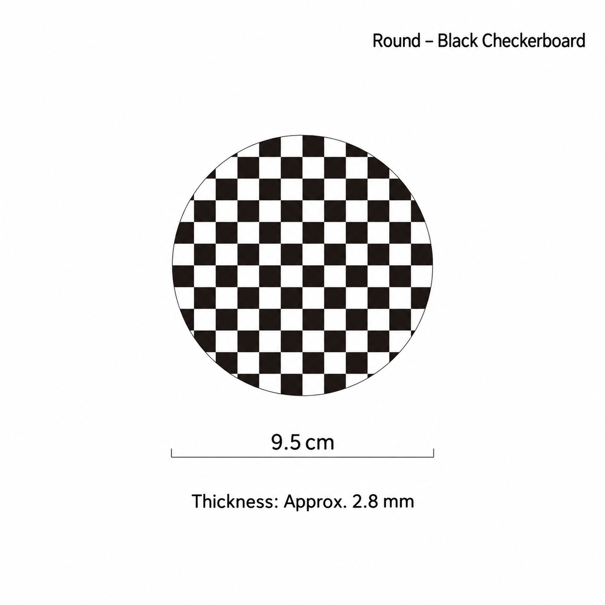 Round Checkerboard Acrylic Coaster – Colorful Drink Mat